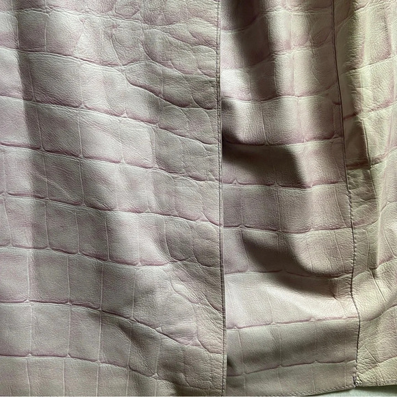 Danier Leather Crocodile Embossed Wrap Skirt Sz 12 - Picture 5 of 11